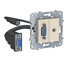 Розетка компьютерная VGA+Minijack Schneider Electric Unica New NU593244