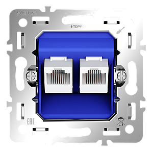 Механизм розетки компьютерной двойной RJ45+RJ45 кат.6 Voltum S70 VLS0602M