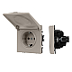 Розетка зк со шторками и крышкой софт-тач кашемир Arlight SCT-MCP-SFPL-CA (250V, 16A) 059440(1)