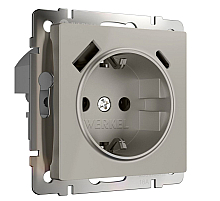 Розетка с/з шторками и USB тип A+C Werkel W1271704 4690389211997 a069465