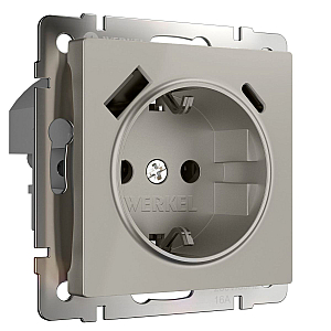 Розетка с/з шторками и USB тип A+C Werkel W1271704 4690389211997 a069465
