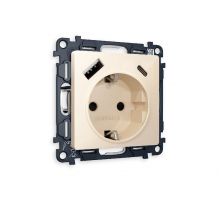 Комплект механизма розетки 2USB A+C 20W (быстрая зарядка) с/з Ambrella Volt Alfa MA310010