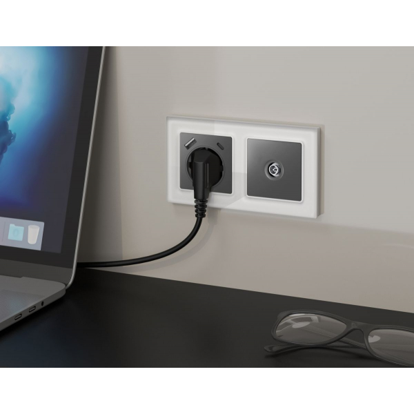 Комплект механизма TV розетки оконечной экранированной 5-1000MHz 3dB Alfa Антрацит серый Quant Ambrella Volt MA663005 (AP6630, VM199)