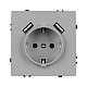 Розетка зк со шторками с USB тип А+А софт-тач никель Arlight SCT-MUAA-SFPL-IS (250V, 16A) 059443(1)