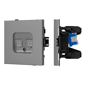Механизм компьютерной розетки двойной Arlight SCT-TENDO-MPC2-PL-GR (RJ-45, CAT6) 054102