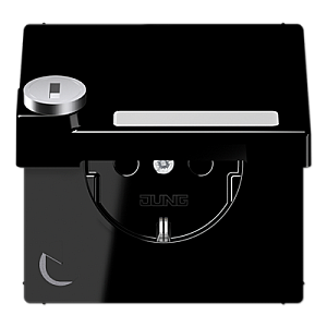 Розетка Schuko с крышкой и замком Jung LS1520NAKLSLSW