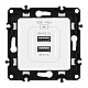 Розетка USB 2.1А+1А Arte Milano 217.46-1.white