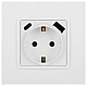 Розетка ЭРА Elegance 14-4108-01М 2P+E 16A-250В со шторками с USB type-A+C 5В-3А белый матовый Б0067710
