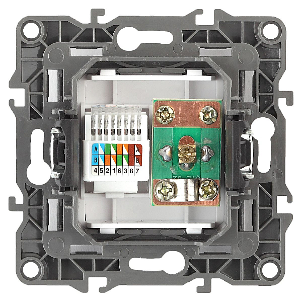 Розетка комбинированная RJ45+TV ЭРА 12 12-3110-03 Б0027443