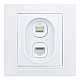 Розетка телефонная RJ11 + компьютерная RJ45 скрытой установки IP20, белая 'Дельта' General 477229