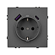 Розетка зк со шторками с USB тип А+С софт-тач серый базальт Arlight SCT-MUAC-SFPL-GR (250V, 16A) 054287(1)