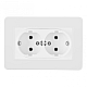 Розетка двойная с/з и шторками Arte Milano SET16-double-40-2 white