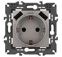 Розетка со шторками с 2xUSB Эра Elegance 14-4109-16 Б0065775