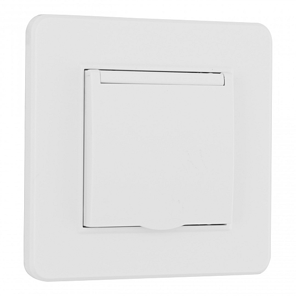Комплект розетки с/з и шторками, защитной крышкой и рамкой Arte Milano SET16-1-41-1 white