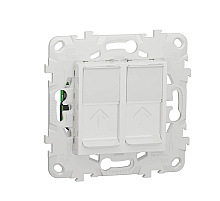 Розетка компьютерная RJ45X2 Schneider Electric Unica New Cat. 5e UTP NU542018