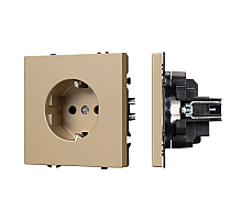 Розетка зк со шторками софт-тач золотой песок Arlight SCT-MEU-SFPL-GD (250V, 16A) 054278(1)