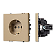 Розетка зк со шторками софт-тач золотой песок Arlight SCT-MEU-SFPL-GD (250V, 16A) 054278(1)