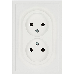 Розетка Эра Galaxy 15-2107-08 без заземления двойная 2X2P 16А-250В IP20 белый матовый Б0071704