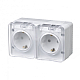 Розетка 2х2К+З Systeme Electric AtlasDesign 16A 250V со шторками белая ATN540126
