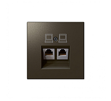 Интернет-розетка RJ45 двойная с накладкой Jasmart FD6106BR