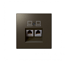 Интернет-розетка RJ45 двойная с накладкой Jasmart FD6106BR