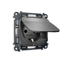 Комплект механизма розетки с/з со шторками и крышкой Ambrella Volt Omega MO658010