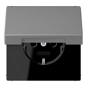 Розетка 2K+З с крышкой Jung LC1520BFKL203