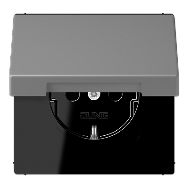 Розетка 2K+З с крышкой Jung LC1520BFKL203