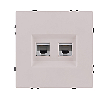 Розетка двойная Ethernet RJ45 Cat.6, кашемир матовый Kollinger Eclipse EC-018CM