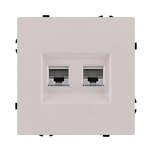 Розетка двойная Ethernet RJ45 Cat.6, кашемир матовый Kollinger Eclipse EC-018CM