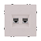 Розетка двойная Ethernet RJ45 Cat.6, кашемир матовый Kollinger Eclipse EC-018CM