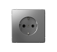Розетка с заземлением 16А Systeme Electric ArtGallery Сталь GAL000943S