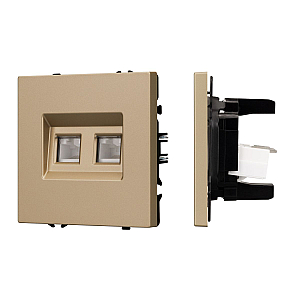 Розетка телефонная двойная софт-тач золотой песок Arlight SCT-MTL2-SFPL-GD (2хRJ-11, 4C) 054310(1)