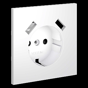 Накладка для розетки с заземлением и защитными шторками, с USB A+A Voltum S70 (белый матовый) VLS000902