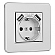 Розетка Arte Milano SET16-1-47-1 silver