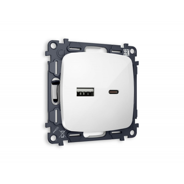Комплект механизма розетки USB A+C 20W Ambrella Volt Omega (OP1110, VM177) MO111010