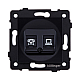 Розетка двойная RJ11 + RJ45 Cat.6, черный Kollinger REA-011BK для Aspekt, Eleganz, Reflex