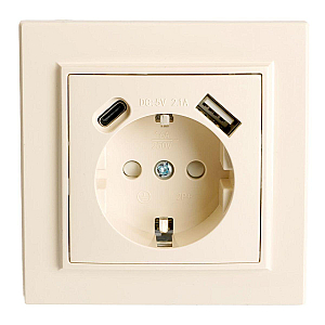 Розетка USB+Type C Stekker Эрна PST16-9016-02 50077