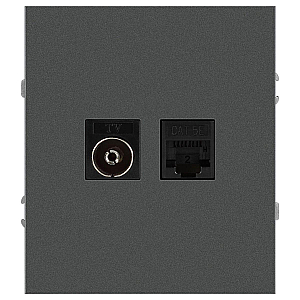 Розетка Эра Arktik 16-3110-06 комбинированная RJ45+TV графит Б0070499