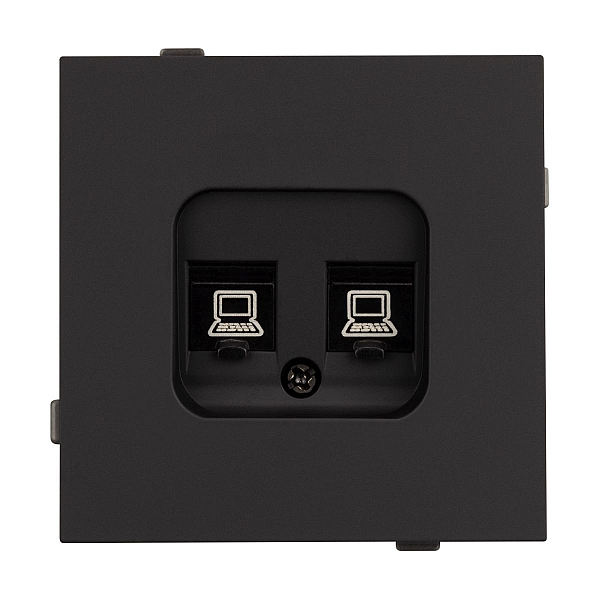 Механизм компьютерной розетки двойной SCT-TENDO-MPC2-SFPL-BK (RJ-45, CAT6) 054595