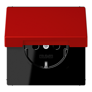 Розетка 2K+З с крышкой Jung LC1520BFKL227