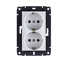 Розетка штепсельная SCHUKO двойная 16A/250 В, белый Kollinger REA-032WH для Aspekt, Eleganz, Reflex