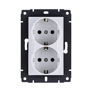 Розетка штепсельная SCHUKO двойная 16A/250 В, белый Kollinger REA-032WH для Aspekt, Eleganz, Reflex
