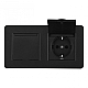Розетка двойная (двухпостовая) с/з и шторками Arte Milano SET16-2-41-1x2 black