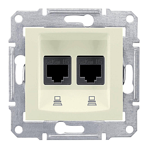 Розетка компьютерная 2хRJ45 Schneider Electric Sedna UTP SDN4400147