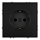 Розетка 2P+PE Stekker Эмили со шторками черный уголь RST16-5110-05 49854