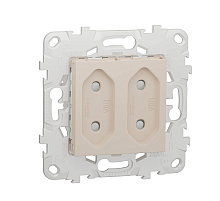Розетка двойная Schneider Electric Unica New б/з со шторками NU503144