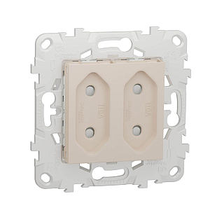 Розетка двойная Schneider Electric Unica New б/з со шторками NU503144