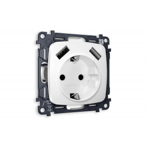 Комплект механизма электрической розетки USB A+A 18W Ambrella Volt Omega (OP1090, VM155) MO109010