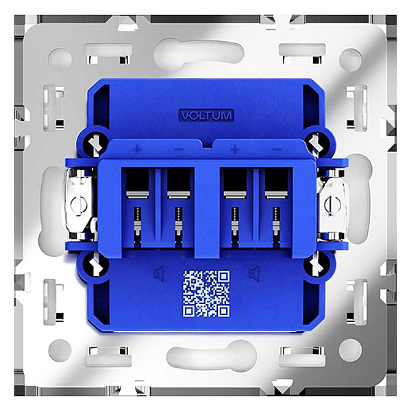 Розетка акустическая встраиваемая Voltum S70 4-местная, (белый матовый) VLS060302